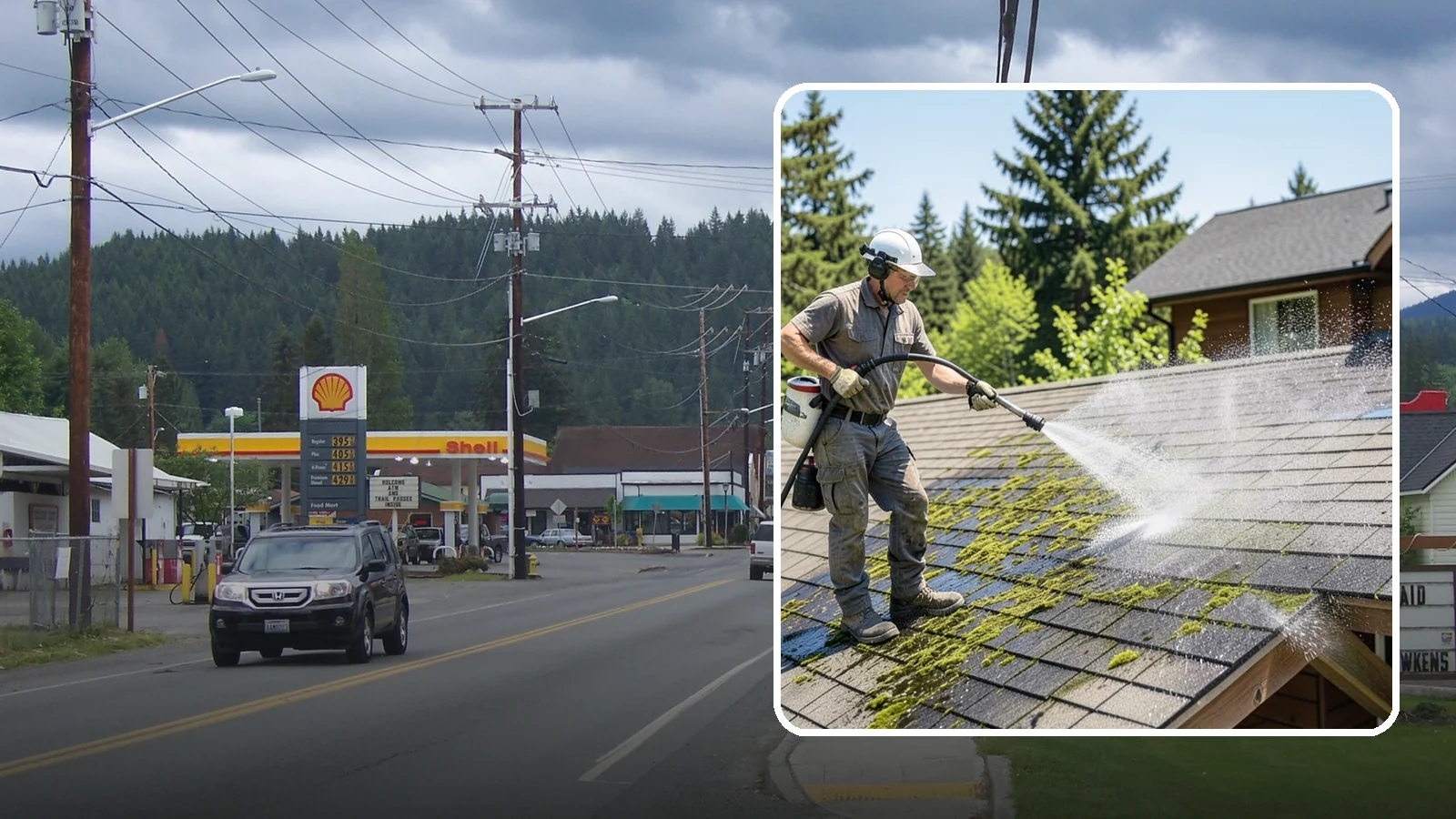Cedar Shake Roof Cleaning in Granite Falls, Snohomish County, WA - Gentle restoration cleaning for cedar shake and shingle roofs that removes moss while preserving the wood.