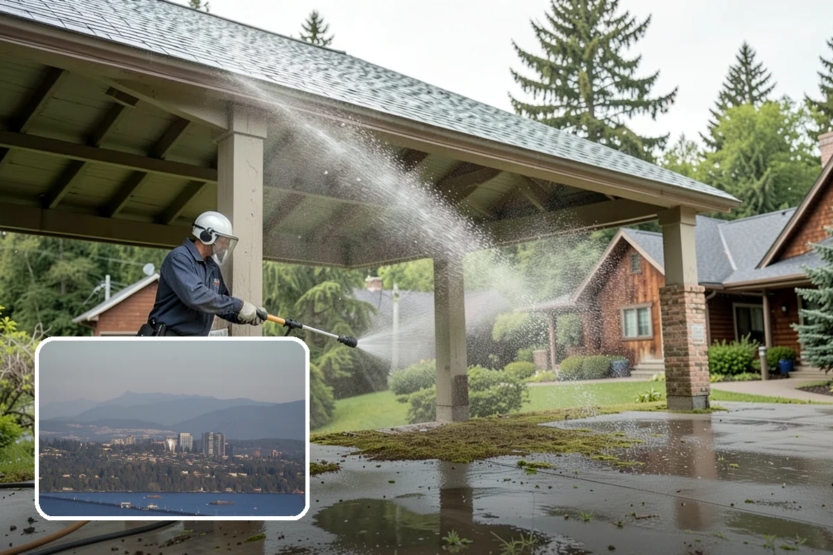 Cedar Shake Roof Cleaning in Medina, King County, WA - Halts moss-driven rot that destroys untreated cedar roofs