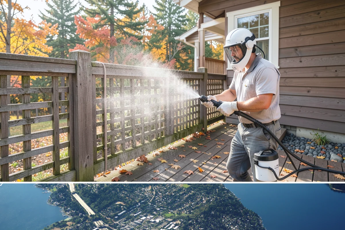 Cedar Shake Roof Cleaning in Mercer Island, King County, WA - Clean cedar roofs in mid to late summer so the wood can dry fully before autumn moisture returns.