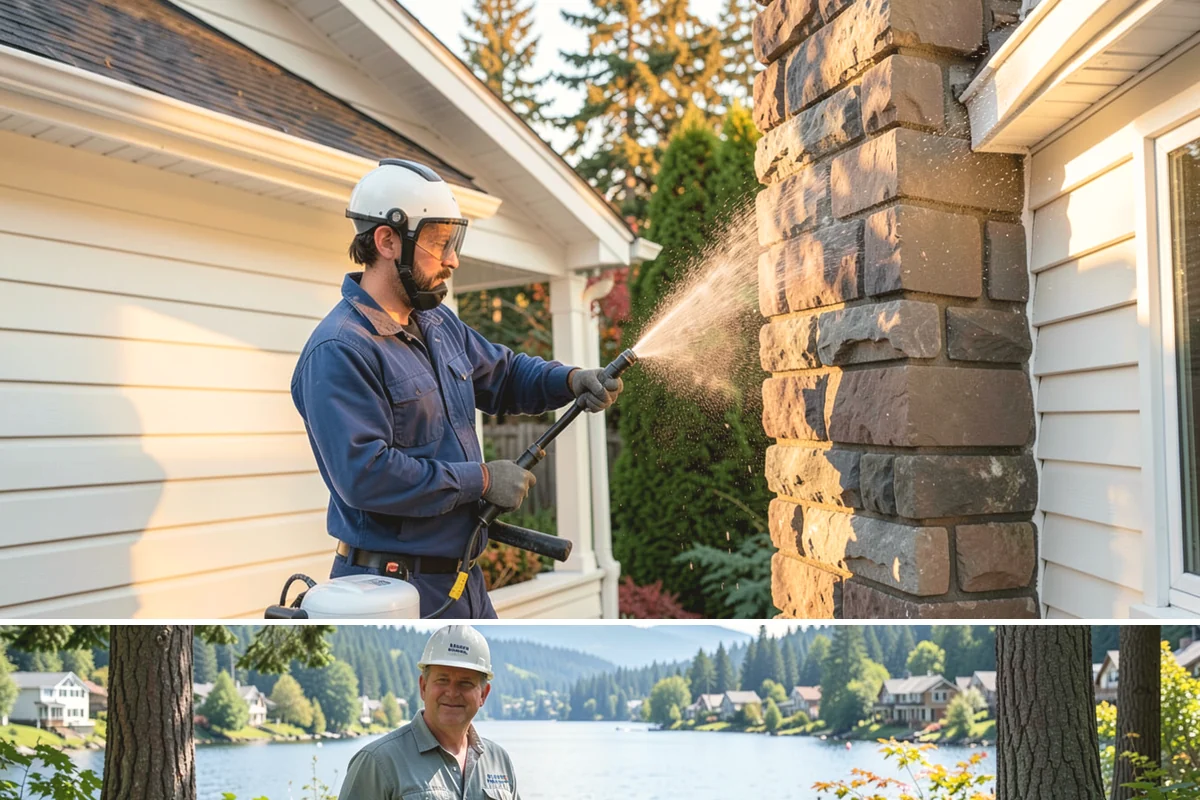 Cedar Shake Roof Cleaning in Milton, King County, WA - Clean cedar roofs in mid to late summer so the wood can dry fully before autumn moisture returns.