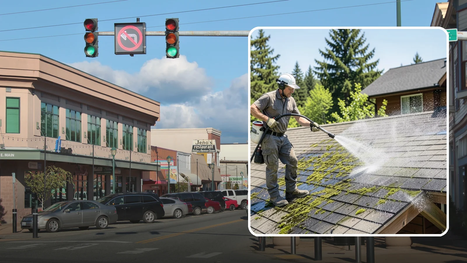 Cedar Shake Roof Cleaning in Monroe, Snohomish County, WA - Gentle restoration cleaning for cedar shake and shingle roofs that removes moss while preserving the wood.