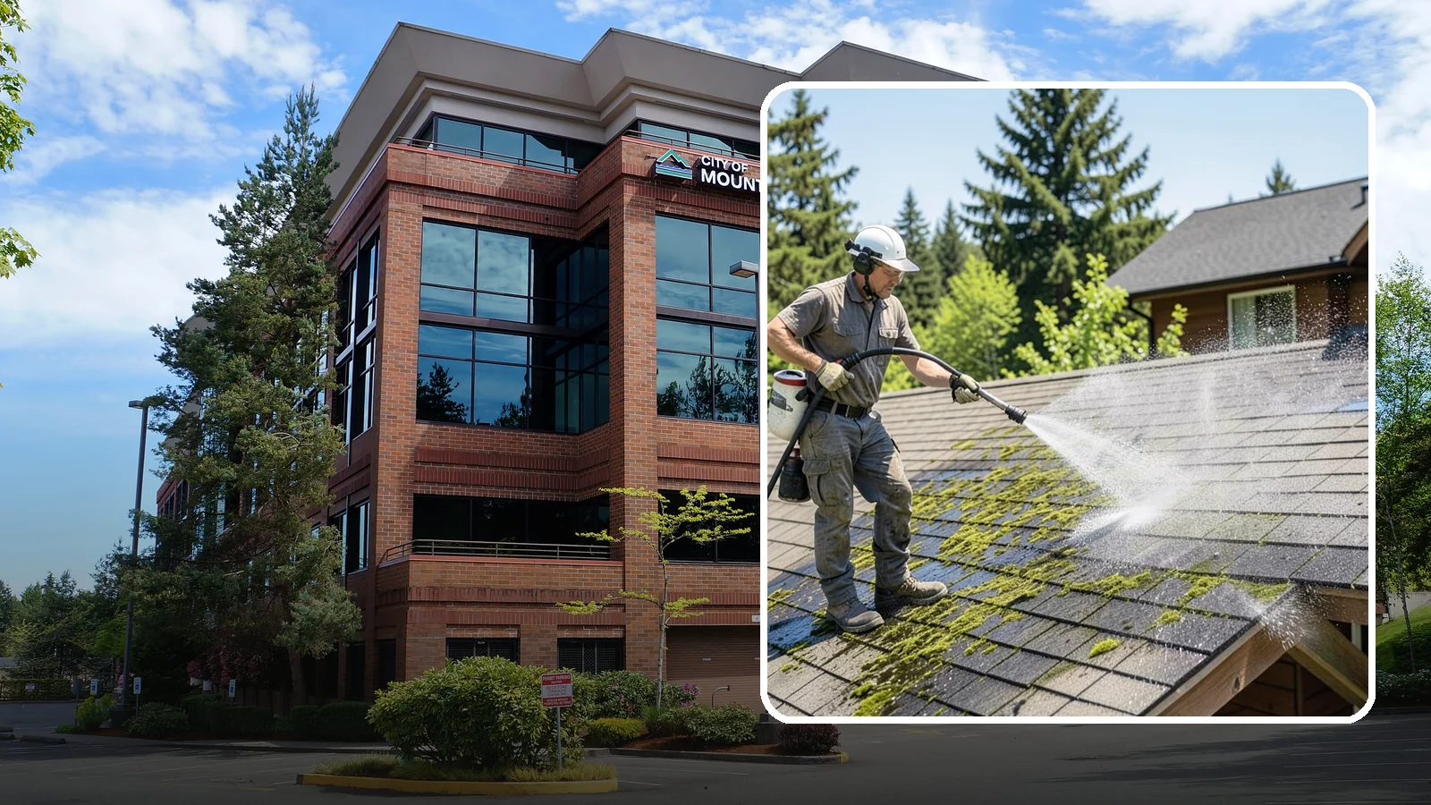 Cedar Shake Roof Cleaning in Mountlake Terrace, Snohomish County, WA - Gentle restoration cleaning for cedar shake and shingle roofs that removes moss while preserving the wood.