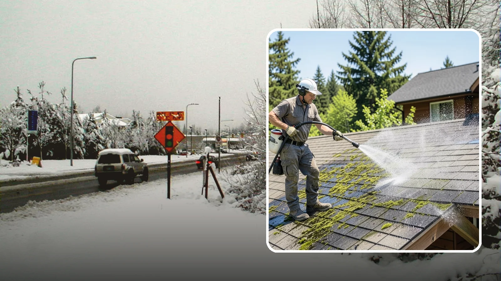 Cedar Shake Roof Cleaning in Newcastle, King County, WA - Gentle restoration cleaning for cedar shake and shingle roofs that removes moss while preserving the wood.