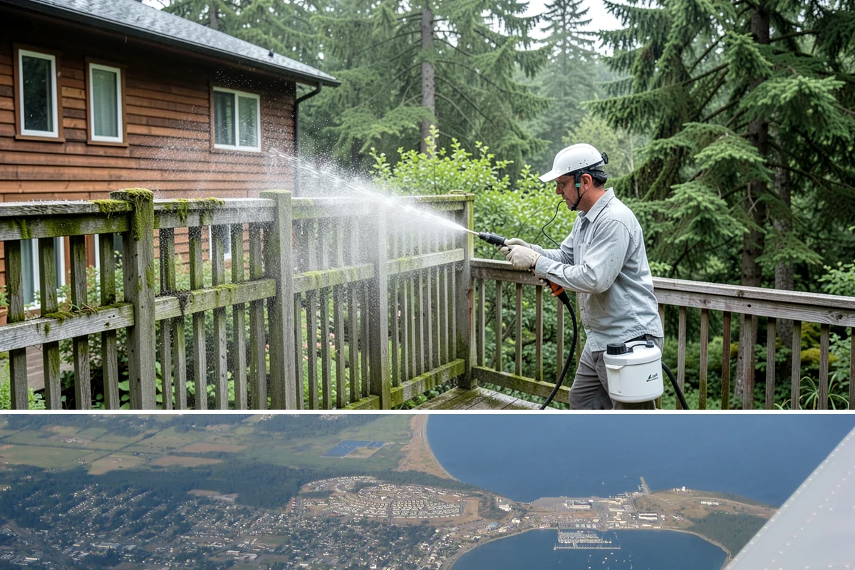 Cedar Shake Roof Cleaning in Oak Harbor, Island County, WA - Clean cedar roofs in mid to late summer so the wood can dry fully before autumn moisture returns.