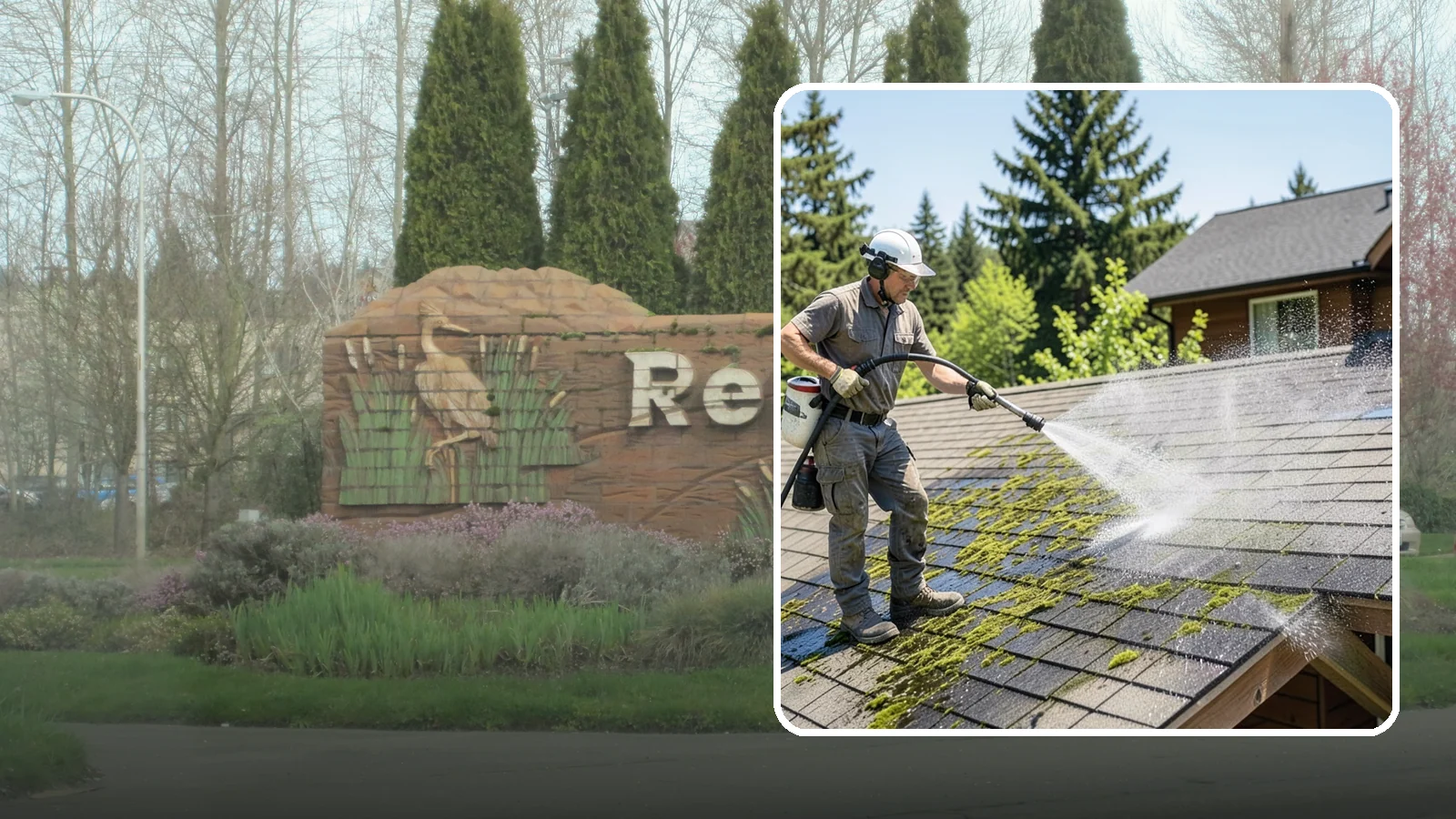 Cedar Shake Roof Cleaning in Renton, King County, WA - Gentle restoration cleaning for cedar shake and shingle roofs that removes moss while preserving the wood.
