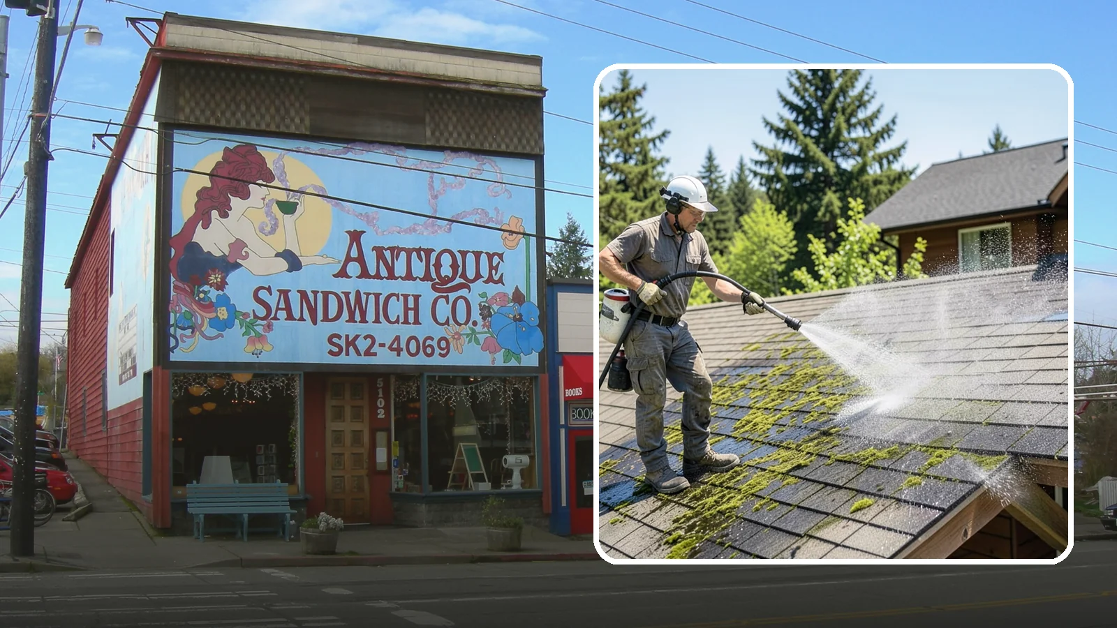 Cedar Shake Roof Cleaning in Ruston, Pierce County, WA - Gentle restoration cleaning for cedar shake and shingle roofs that removes moss while preserving the wood.