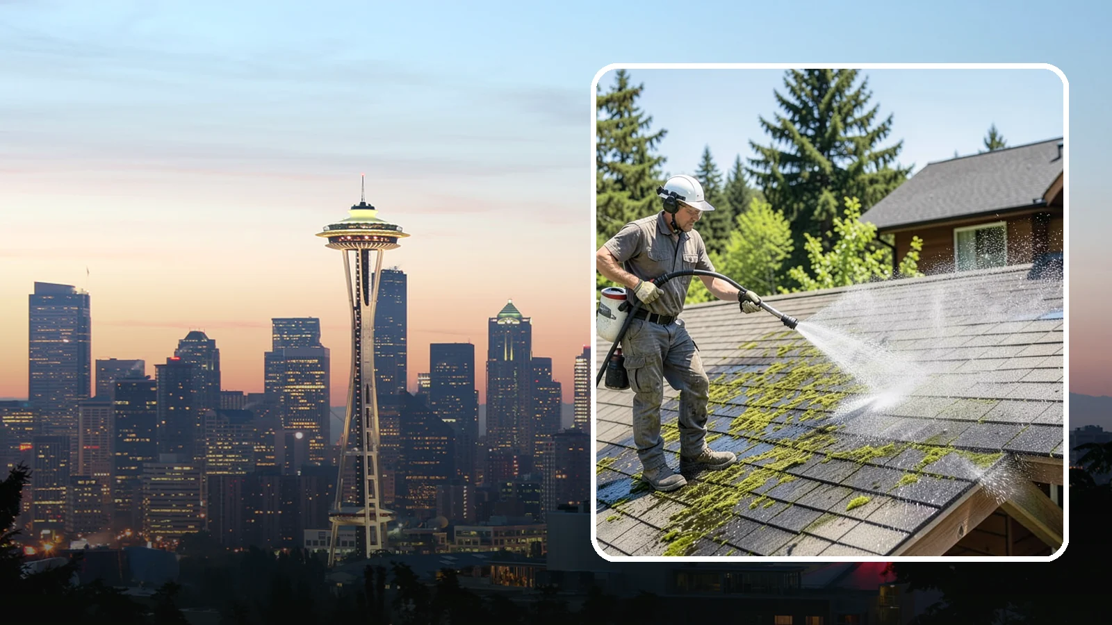 Cedar Shake Roof Cleaning in Seattle, King County, WA - Gentle restoration cleaning for cedar shake and shingle roofs that removes moss while preserving the wood.