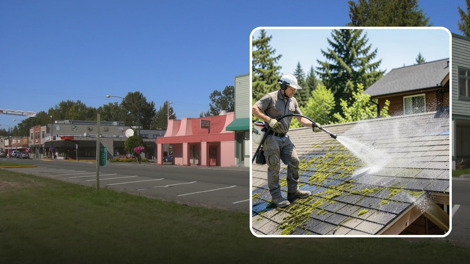 Cedar Shake Roof Cleaning in Snoqualmie, King County, WA - Gentle restoration cleaning for cedar shake and shingle roofs that removes moss while preserving the wood.