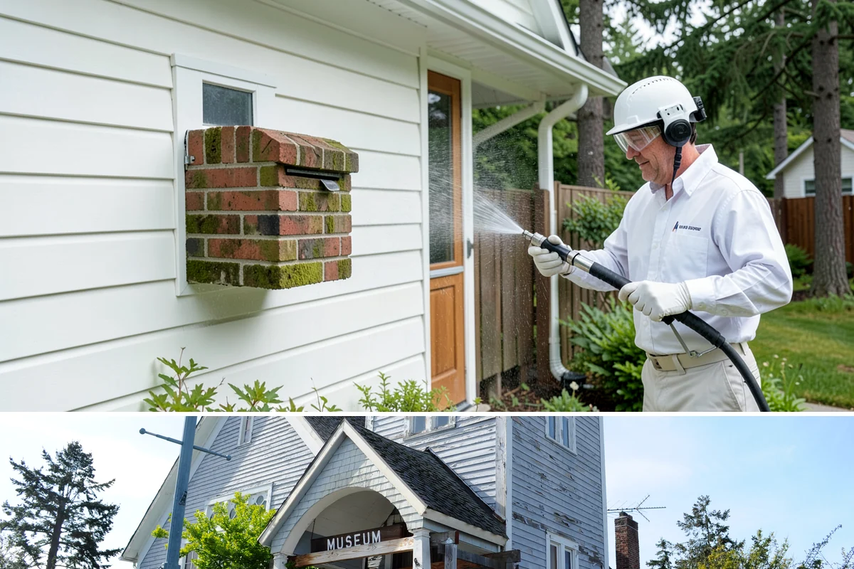 Cedar Shake Roof Cleaning in Steilacoom, Pierce County, WA - Clean cedar roofs in mid to late summer so the wood can dry fully before autumn moisture returns.