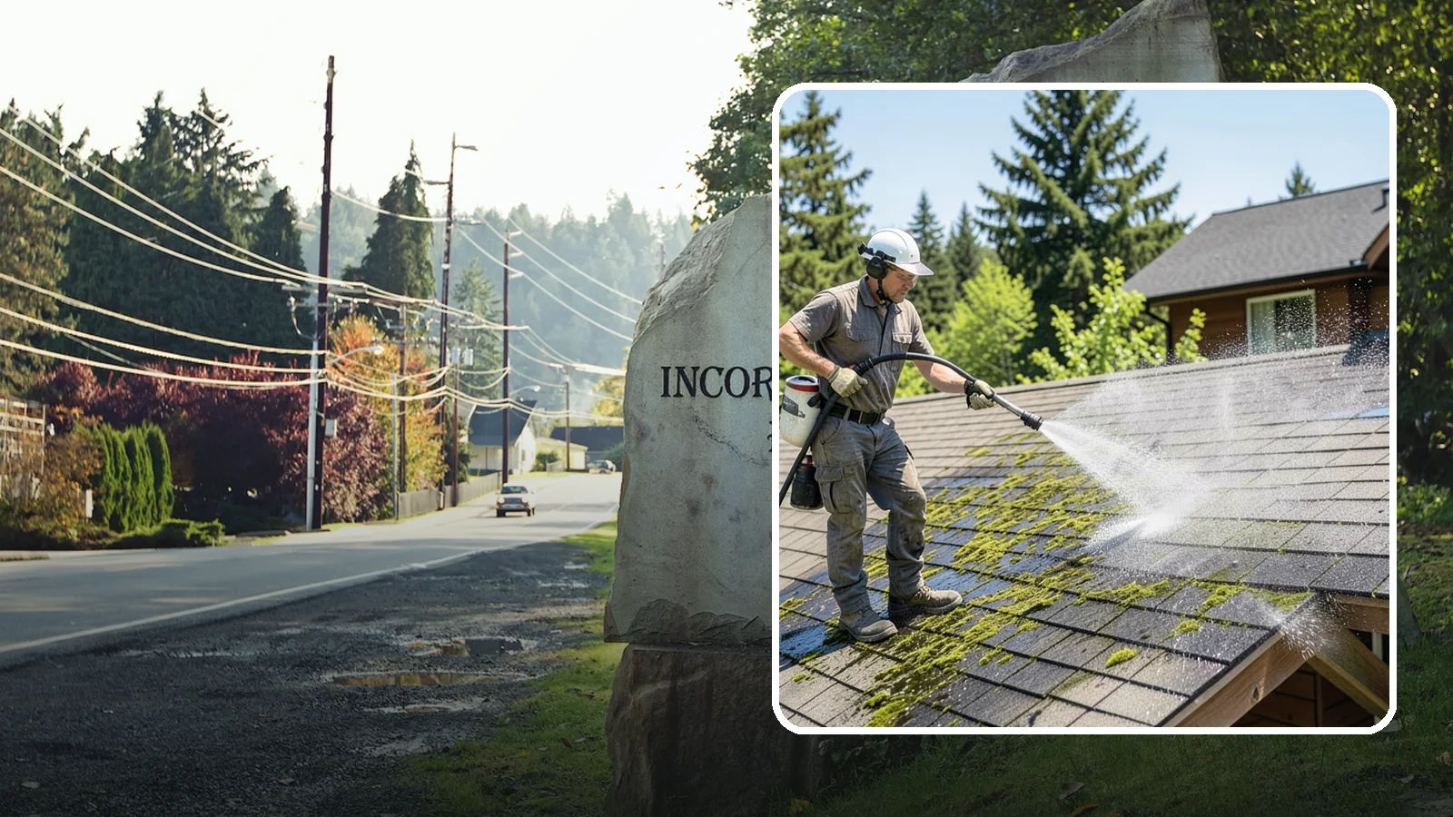 Cedar Shake Roof Cleaning in Wilkeson, Pierce County, WA - Gentle restoration cleaning for cedar shake and shingle roofs that removes moss while preserving the wood.