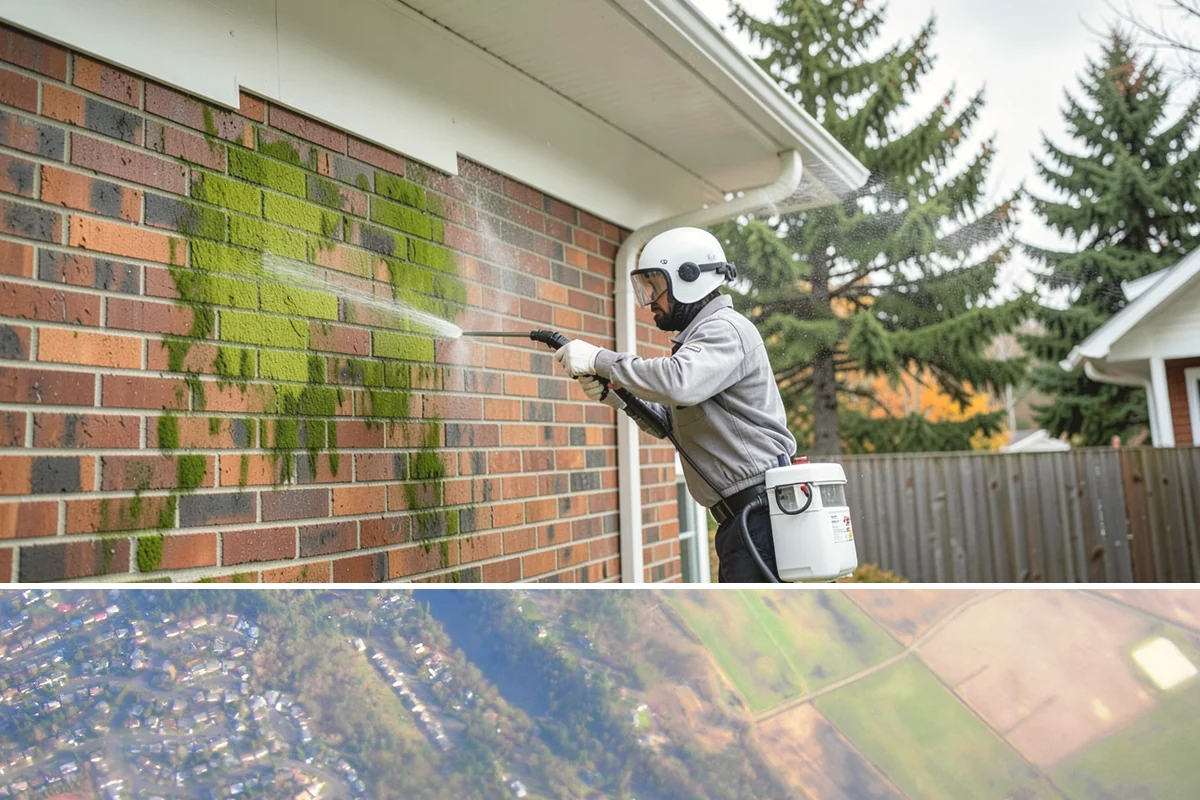 Cedar Siding Washing in Algona, King County, WA - The dry months of summer are ideal so cedar dries completely and holds any new stain applied afterward.