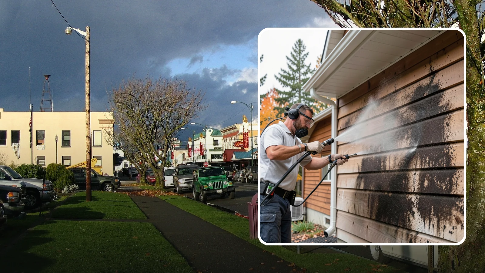 Cedar Siding Washing in Arlington, Snohomish County, WA - Cedar siding washing carefully clears mildew and dark streaks from shakes and boards while protecting cedar's soft, natural...