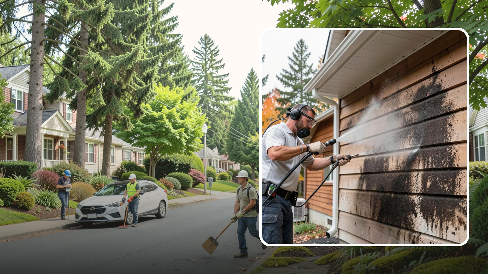Cedar Siding Washing in Beaux Arts Village, King County, WA - Cedar siding washing carefully clears mildew and dark streaks from shakes and boards while protecting cedar's soft, natural...
