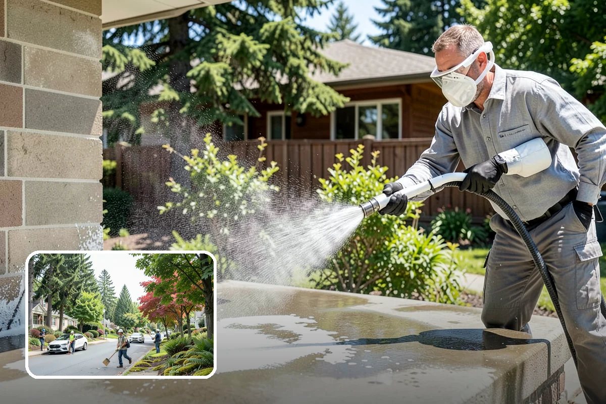 Cedar Siding Washing in Beaux Arts Village, King County, WA - Protects soft cedar fibers from pressure damage