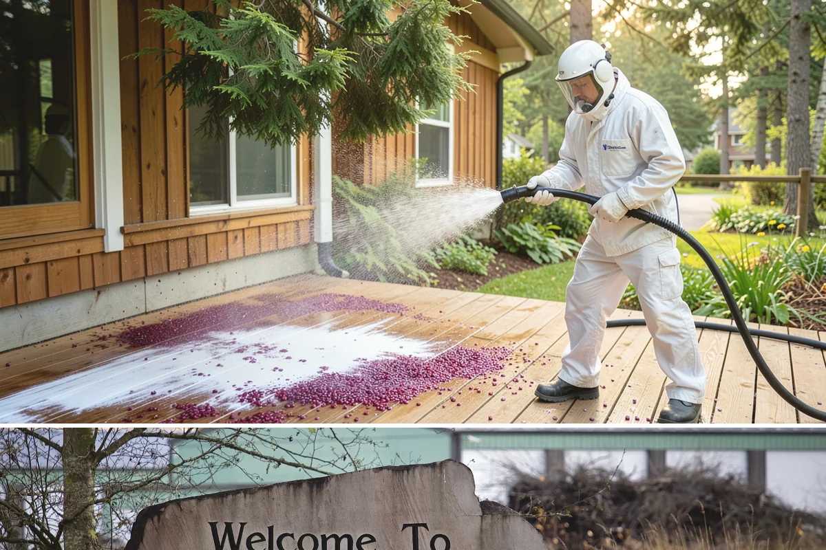 Cedar Siding Washing in Buckley, Pierce County, WA - The dry months of summer are ideal so cedar dries completely and holds any new stain applied afterward.