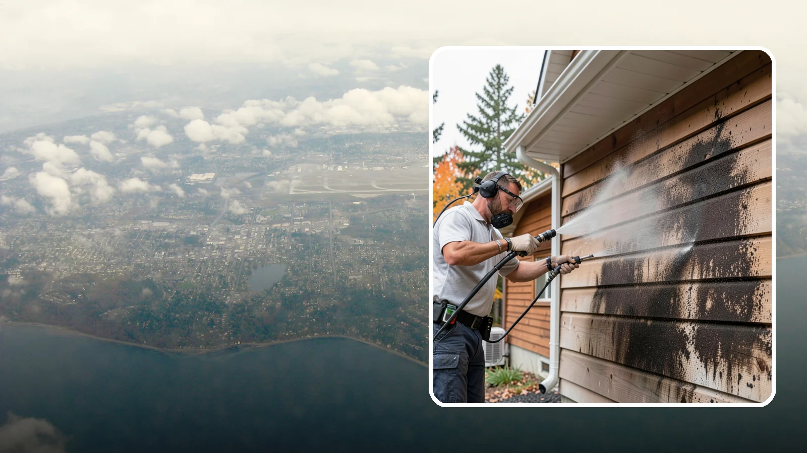 Cedar Siding Washing in Burien, King County, WA - Cedar siding washing carefully clears mildew and dark streaks from shakes and boards while protecting cedar's soft, natural...