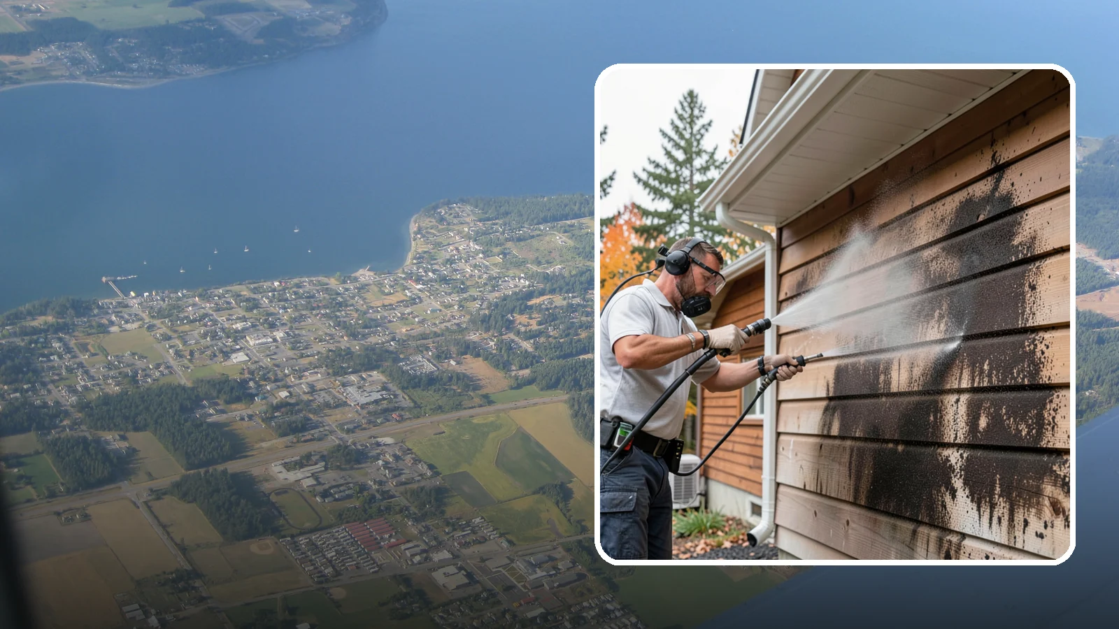 Cedar Siding Washing in Coupeville, Island County, WA - Cedar siding washing carefully clears mildew and dark streaks from shakes and boards while protecting cedar's soft, natural...