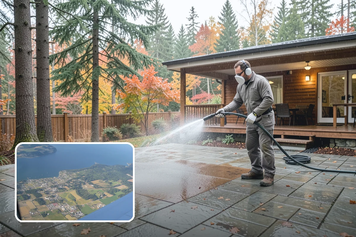 Cedar Siding Washing in Coupeville, Island County, WA - Protects soft cedar fibers from pressure damage