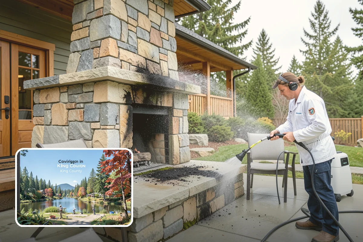 Cedar Siding Washing in Covington, King County, WA - Protects soft cedar fibers from pressure damage