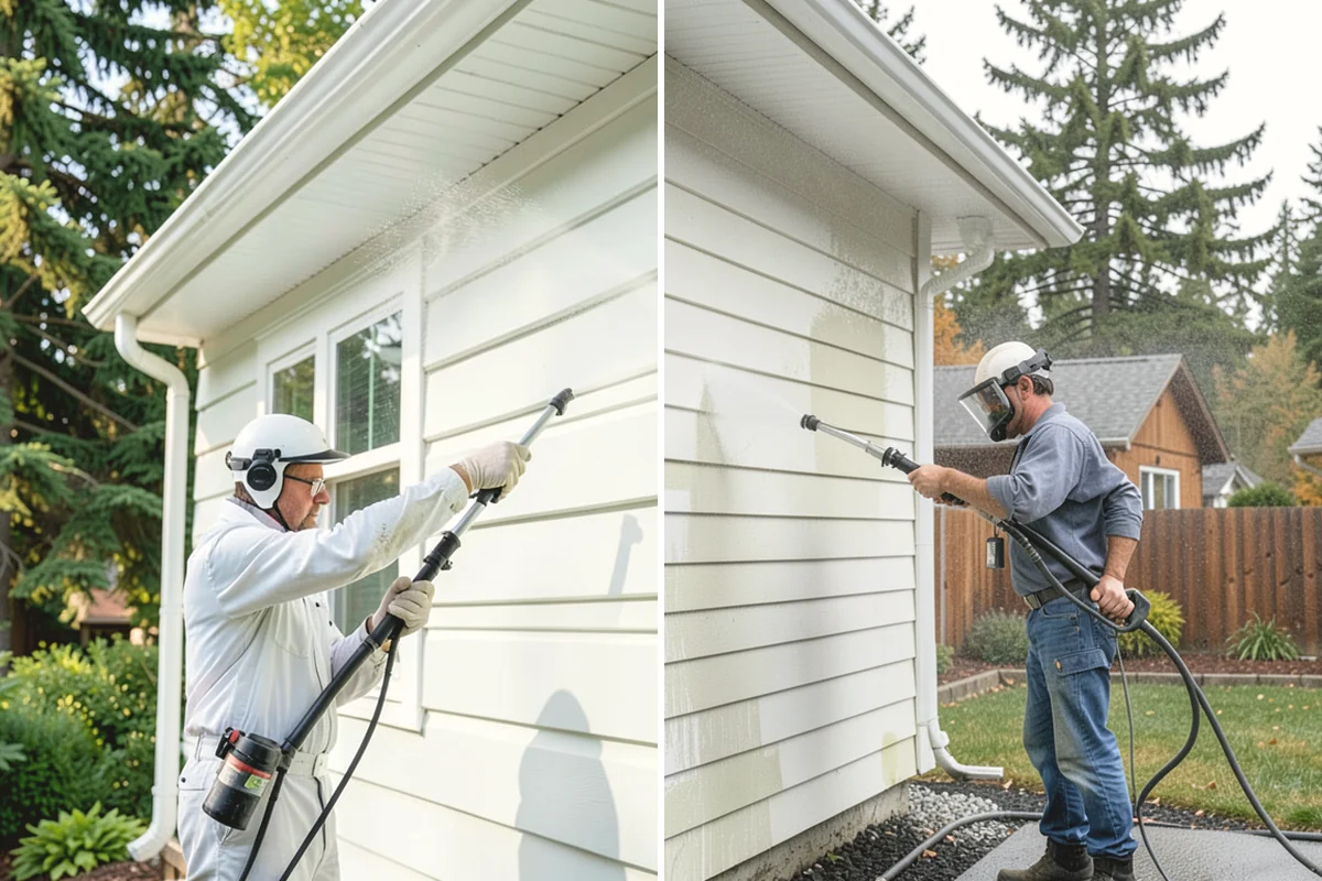 Cedar Siding Washing in Covington, King County, WA - Inspect shakes and boards for loose or damaged pieces