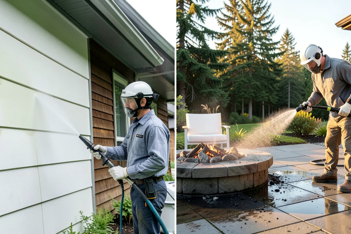 Cedar Siding Washing in DuPont, Pierce County, WA - Inspect shakes and boards for loose or damaged pieces
