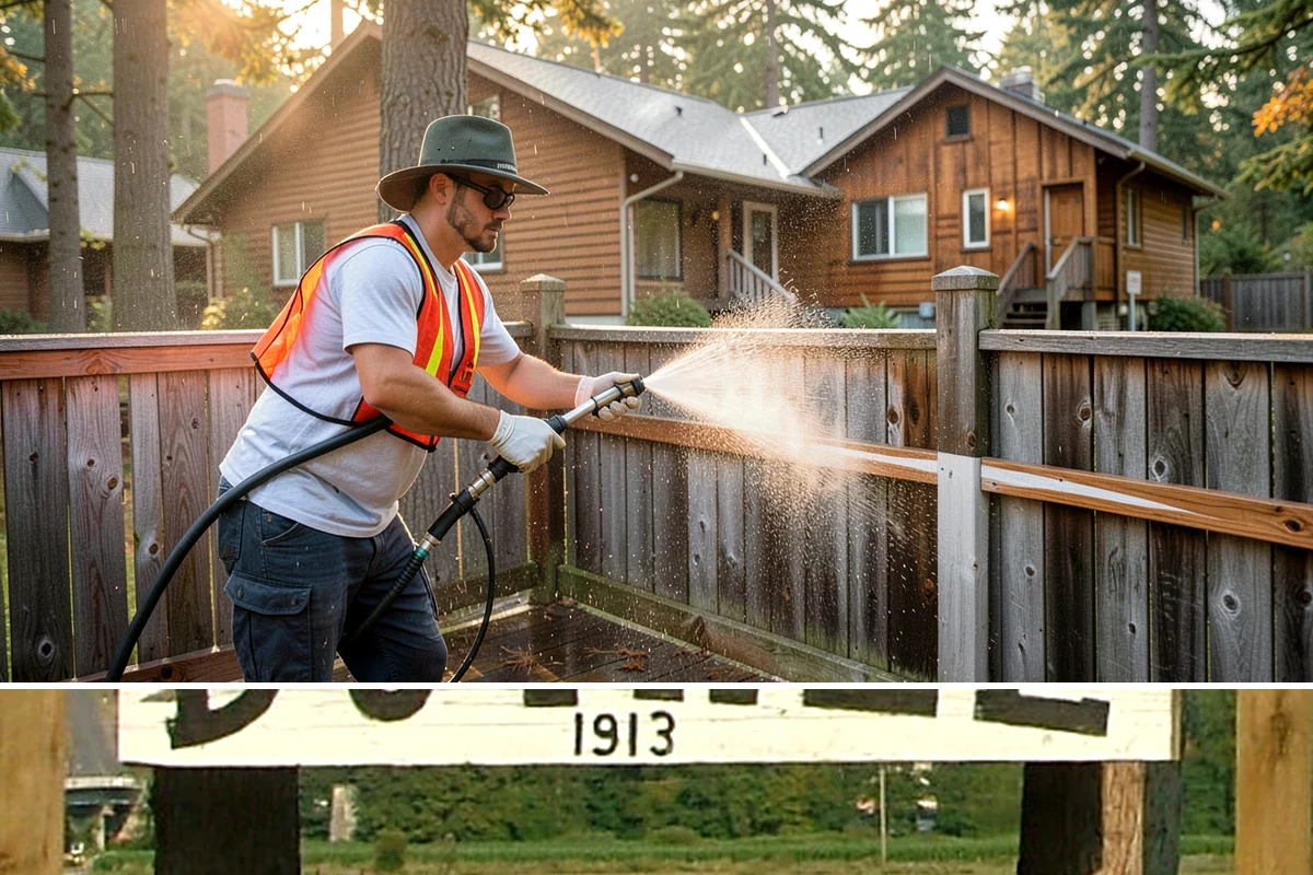 Cedar Siding Washing in Duvall, King County, WA - The dry months of summer are ideal so cedar dries completely and holds any new stain applied afterward.