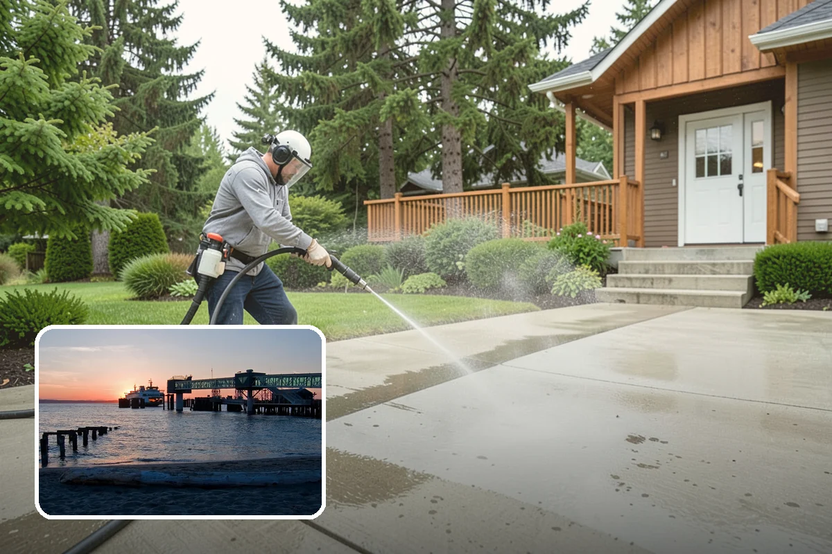 Cedar Siding Washing in Edmonds, Snohomish County, WA - Protects soft cedar fibers from pressure damage
