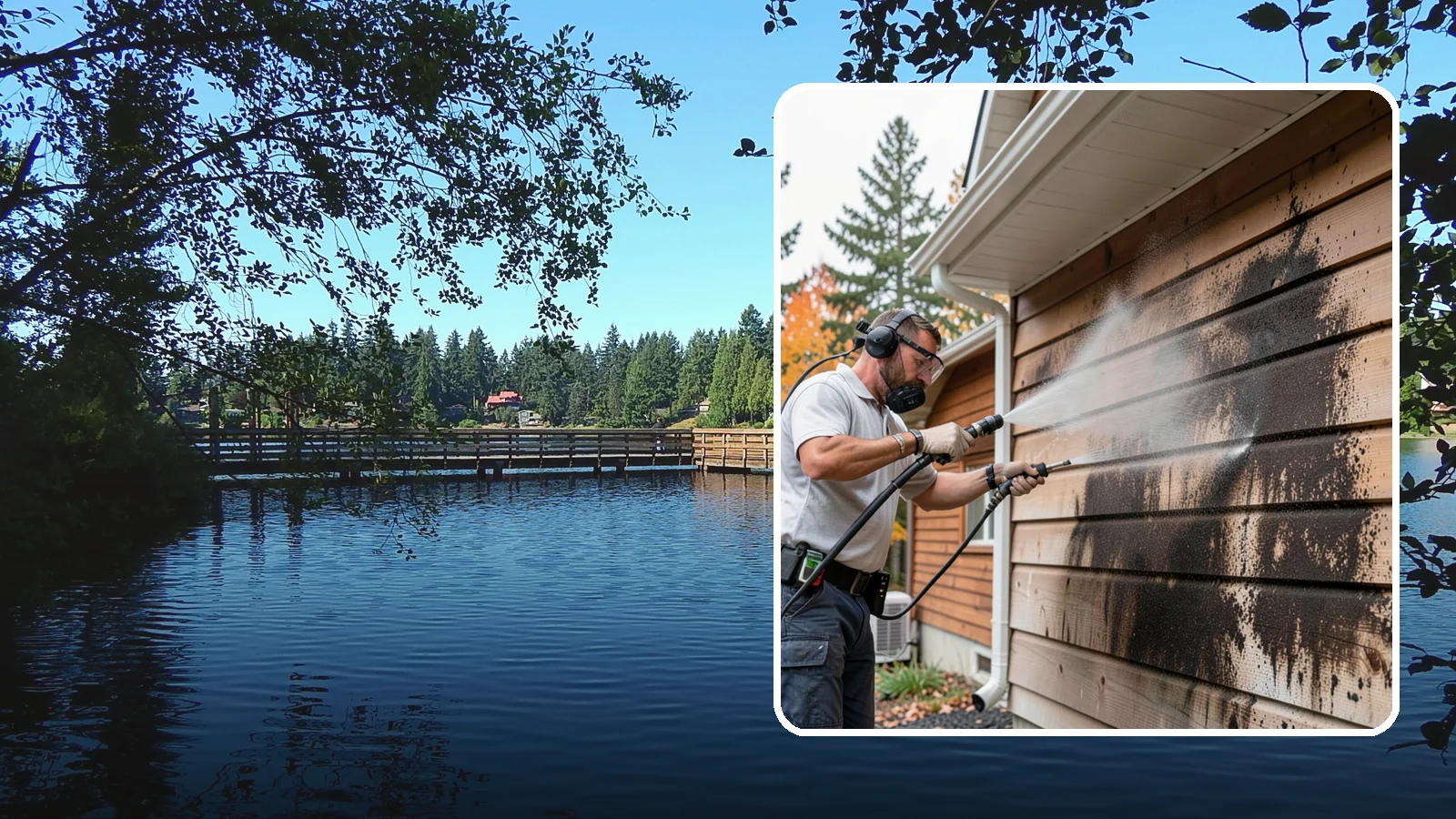 Cedar Siding Washing in Federal Way, King County, WA - Cedar siding washing carefully clears mildew and dark streaks from shakes and boards while protecting cedar's soft, natural...