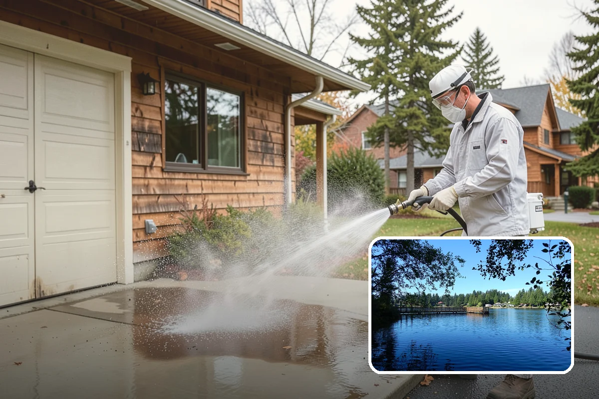 Cedar Siding Washing in Federal Way, King County, WA - Protects soft cedar fibers from pressure damage