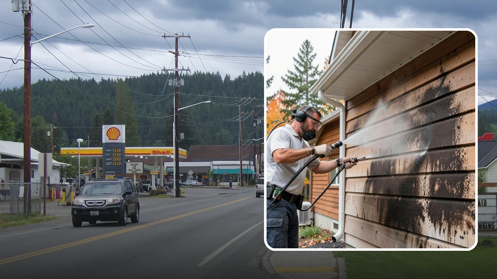 Cedar Siding Washing in Granite Falls, Snohomish County, WA - Cedar siding washing carefully clears mildew and dark streaks from shakes and boards while protecting cedar's soft, natural...