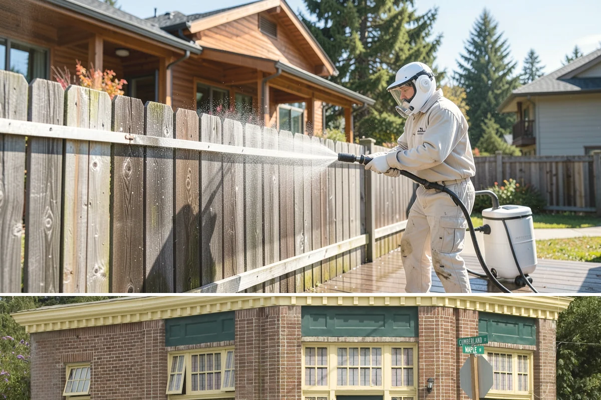 Cedar Siding Washing in Hamilton, Skagit County, WA - The dry months of summer are ideal so cedar dries completely and holds any new stain applied afterward.