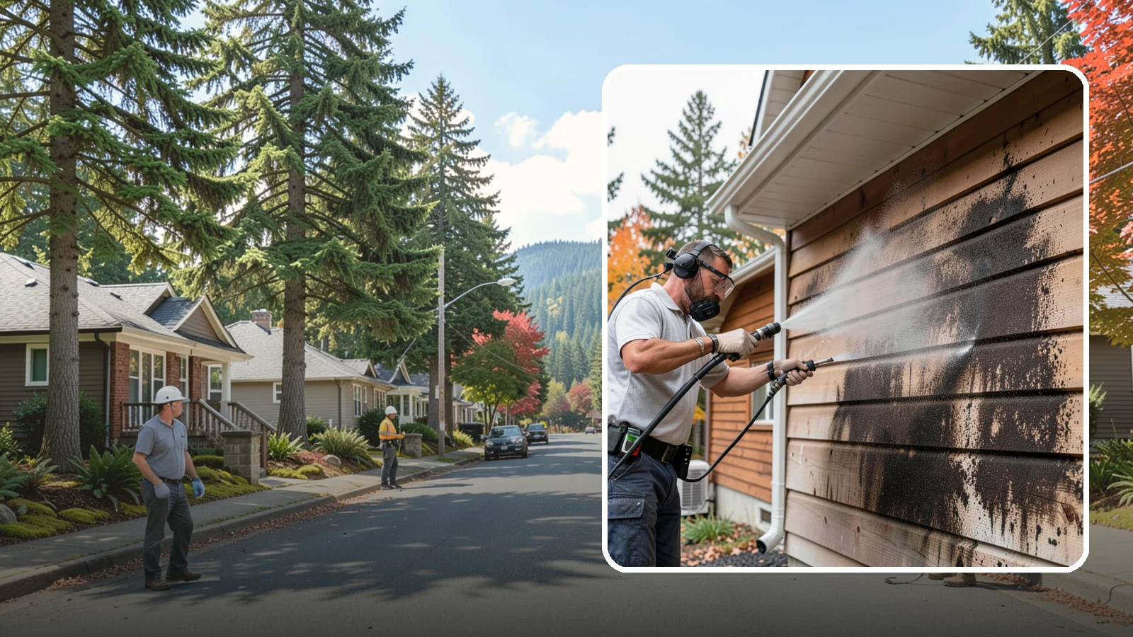Cedar Siding Washing in Hunts Point, King County, WA - Cedar siding washing carefully clears mildew and dark streaks from shakes and boards while protecting cedar's soft, natural...