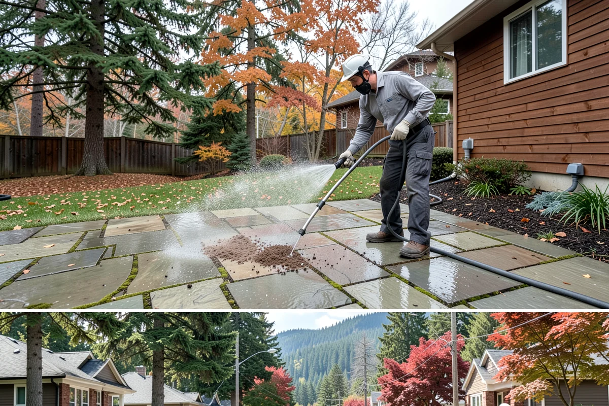 Cedar Siding Washing in Hunts Point, King County, WA - The dry months of summer are ideal so cedar dries completely and holds any new stain applied afterward.