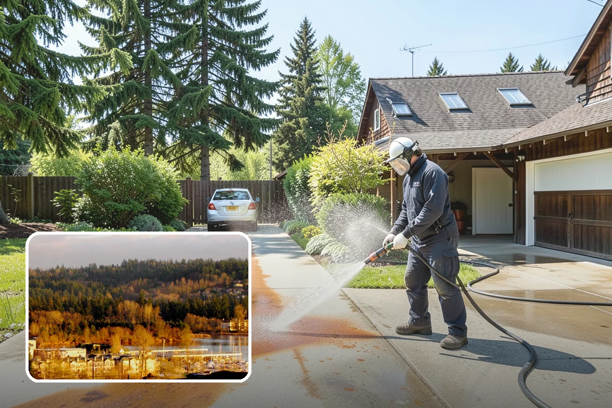 Cedar Siding Washing in Kenmore, King County, WA - Protects soft cedar fibers from pressure damage