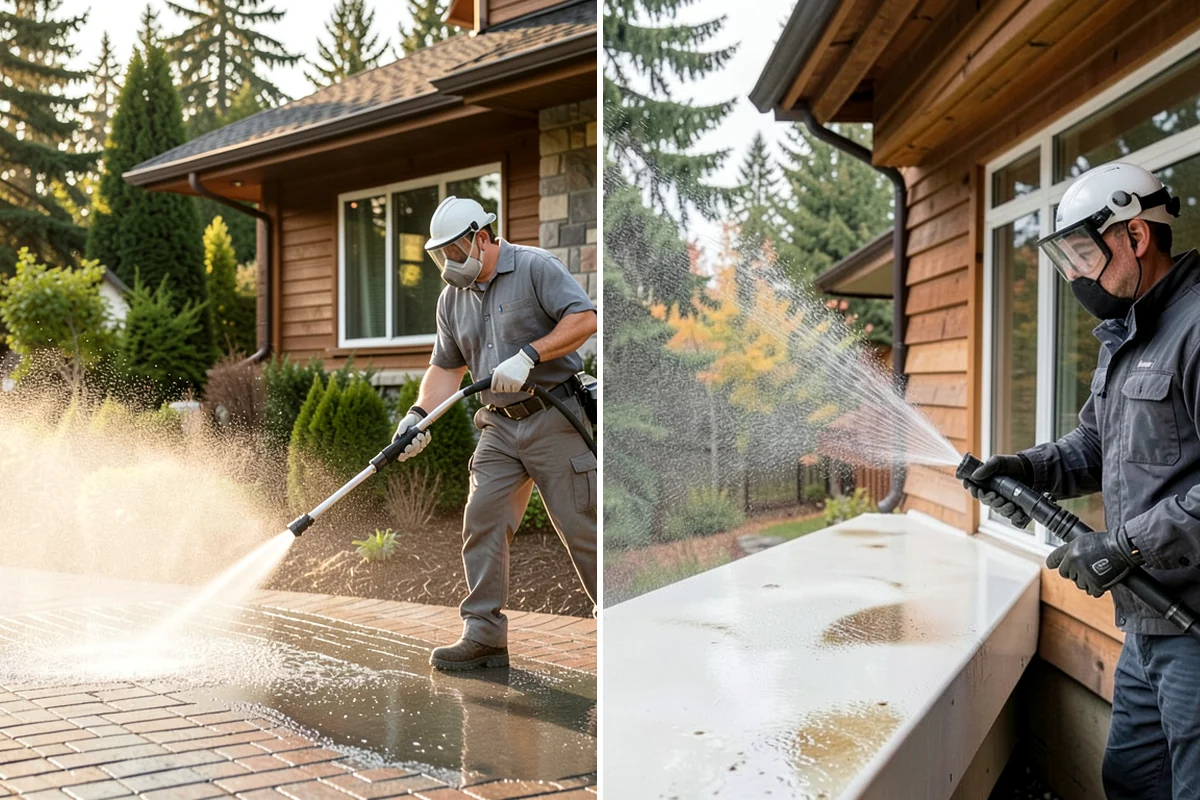 Cedar Siding Washing in Kenmore, King County, WA - Inspect shakes and boards for loose or damaged pieces