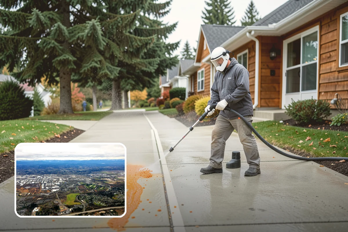 Cedar Siding Washing in Kent, King County, WA - Protects soft cedar fibers from pressure damage