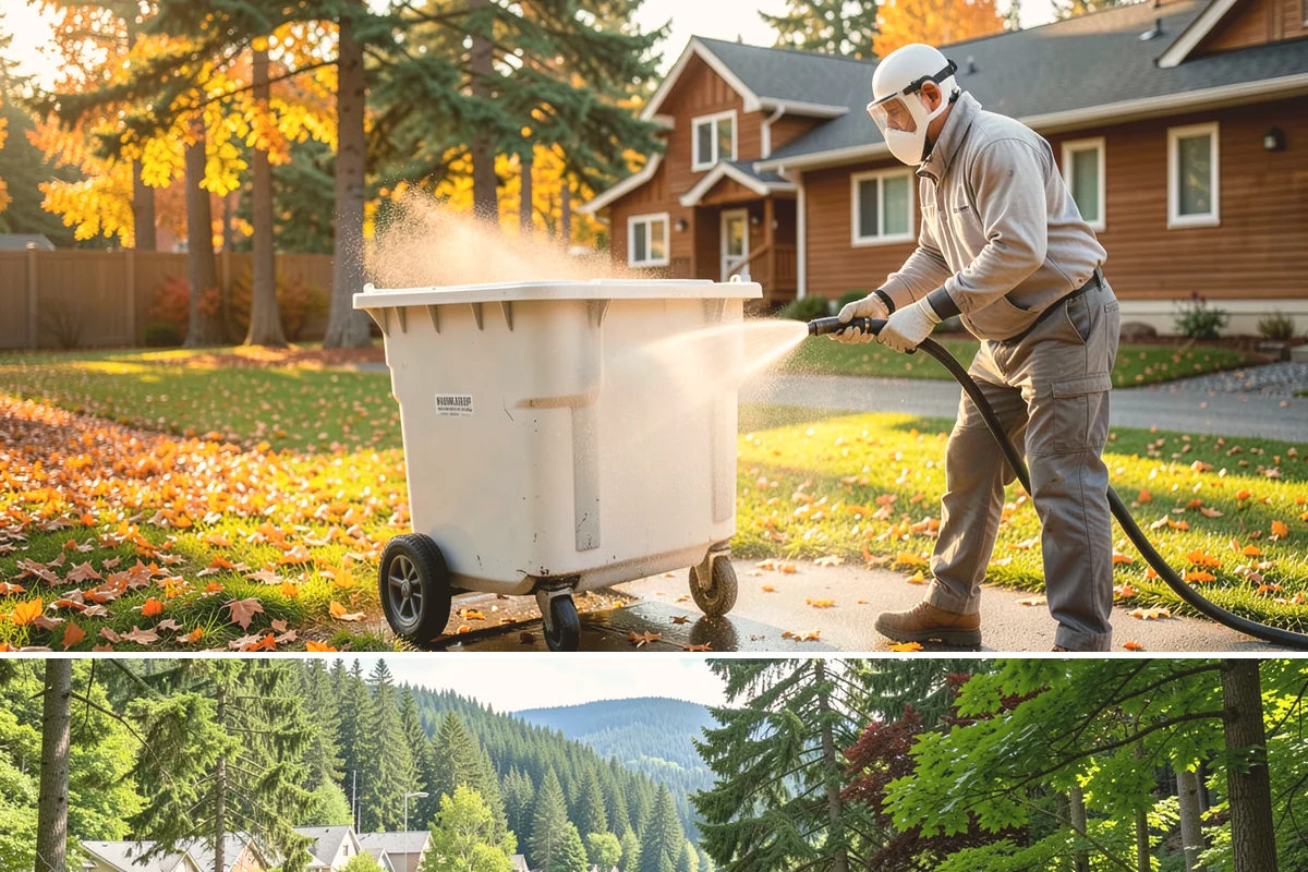 Cedar Siding Washing in Lake Forest Park, King County, WA - The dry months of summer are ideal so cedar dries completely and holds any new stain applied afterward.