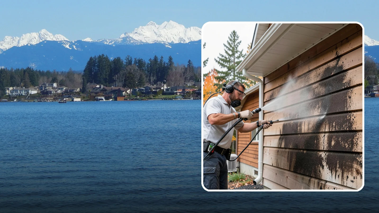 Cedar Siding Washing in Lake Stevens, Snohomish County, WA - Cedar siding washing carefully clears mildew and dark streaks from shakes and boards while protecting cedar's soft, natural...