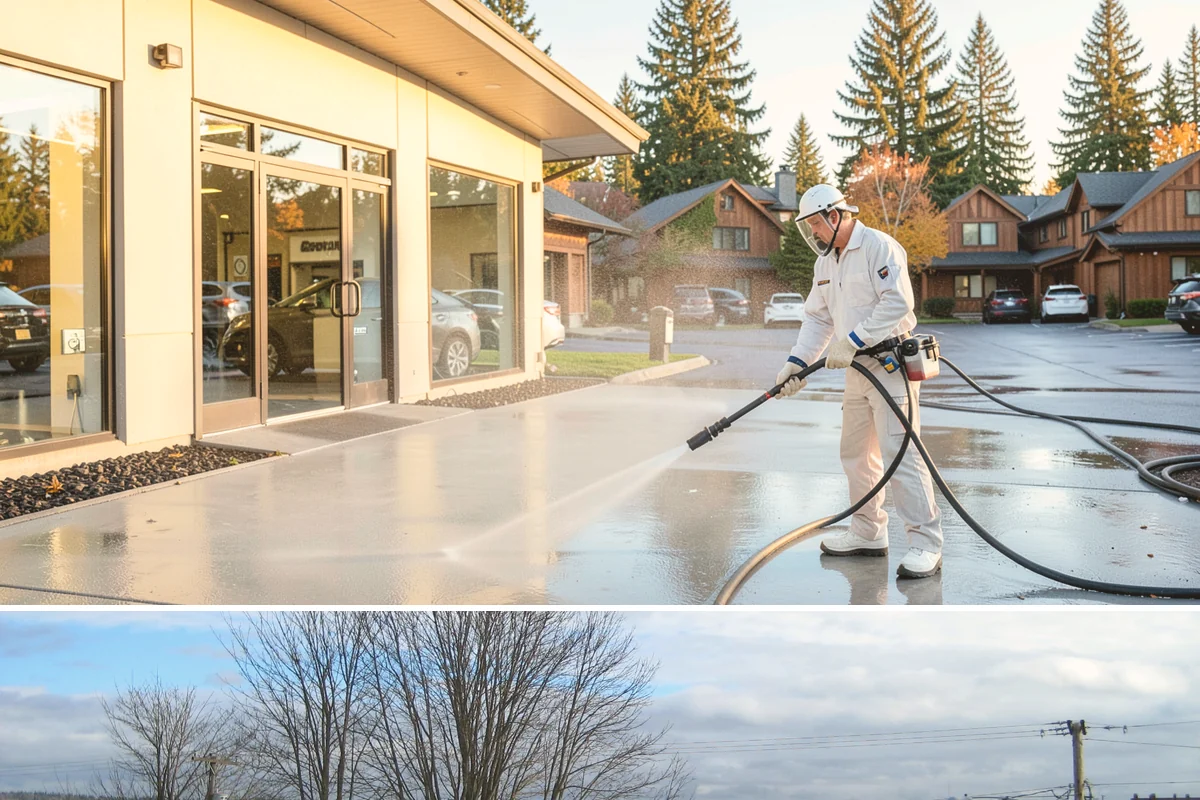 Cedar Siding Washing in Langley, Island County, WA - The dry months of summer are ideal so cedar dries completely and holds any new stain applied afterward.