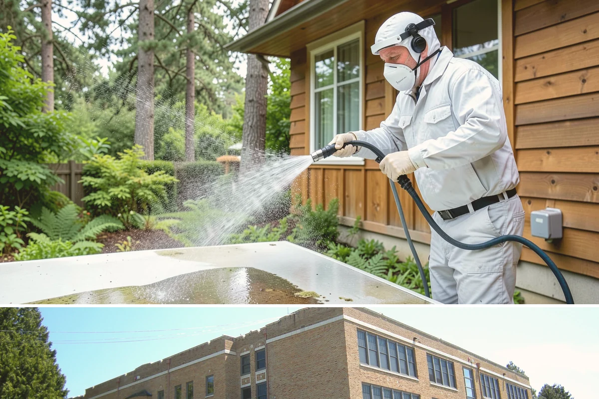 Cedar Siding Washing in Maple Valley, King County, WA - The dry months of summer are ideal so cedar dries completely and holds any new stain applied afterward.