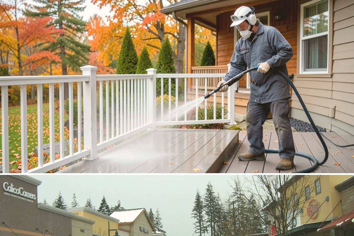 Cedar Siding Washing in Mill Creek, Snohomish County, WA - The dry months of summer are ideal so cedar dries completely and holds any new stain applied afterward.