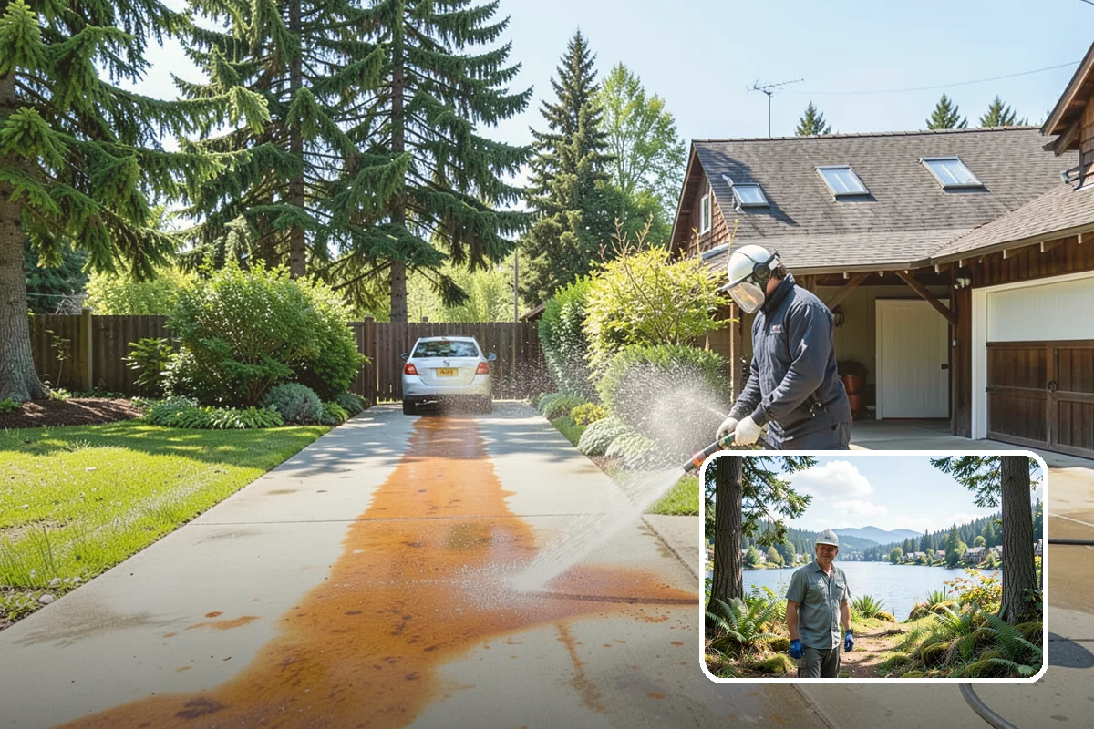 Cedar Siding Washing in Milton, King County, WA - Protects soft cedar fibers from pressure damage