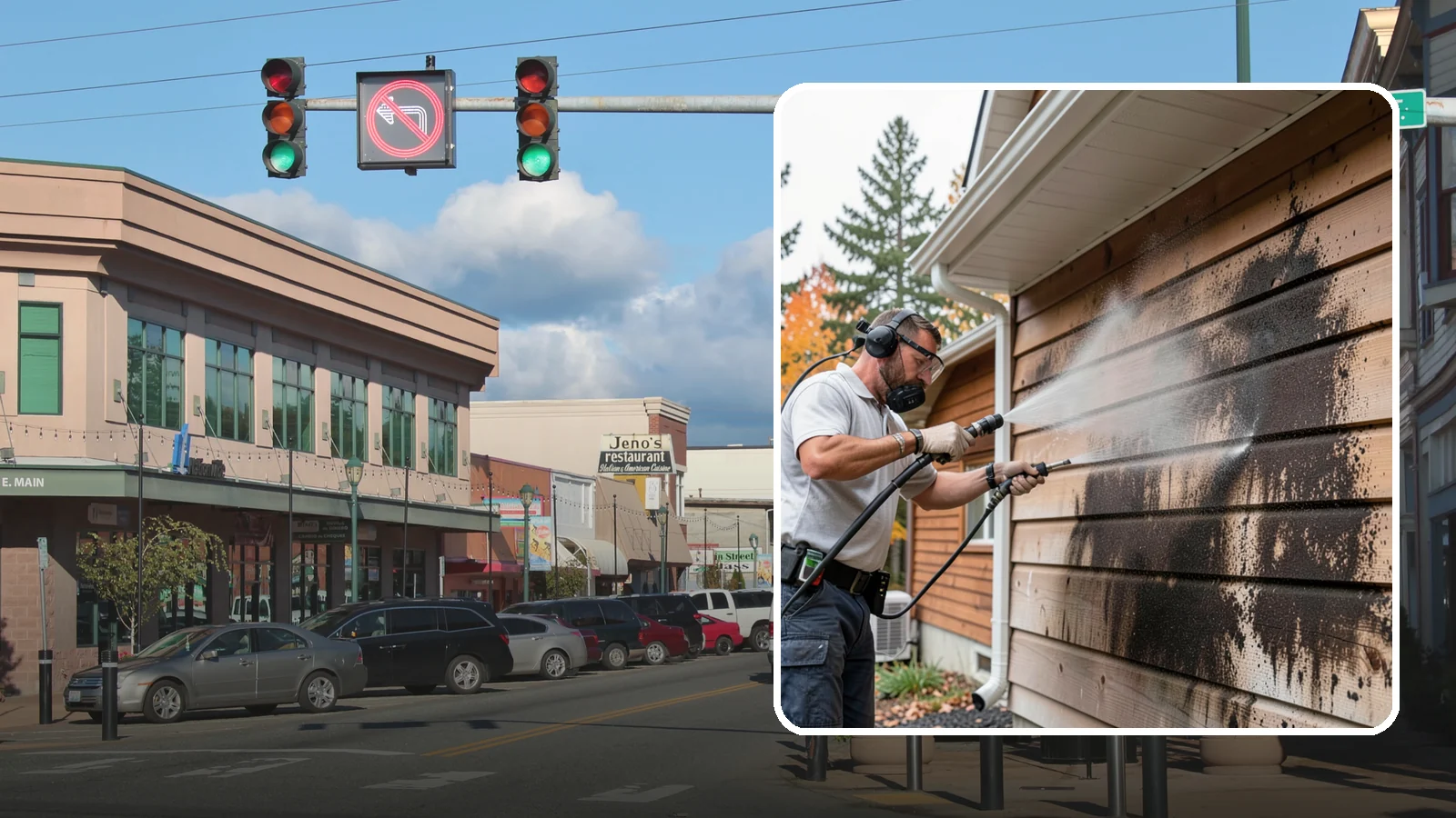 Cedar Siding Washing in Monroe, Snohomish County, WA - Cedar siding washing carefully clears mildew and dark streaks from shakes and boards while protecting cedar's soft, natural...
