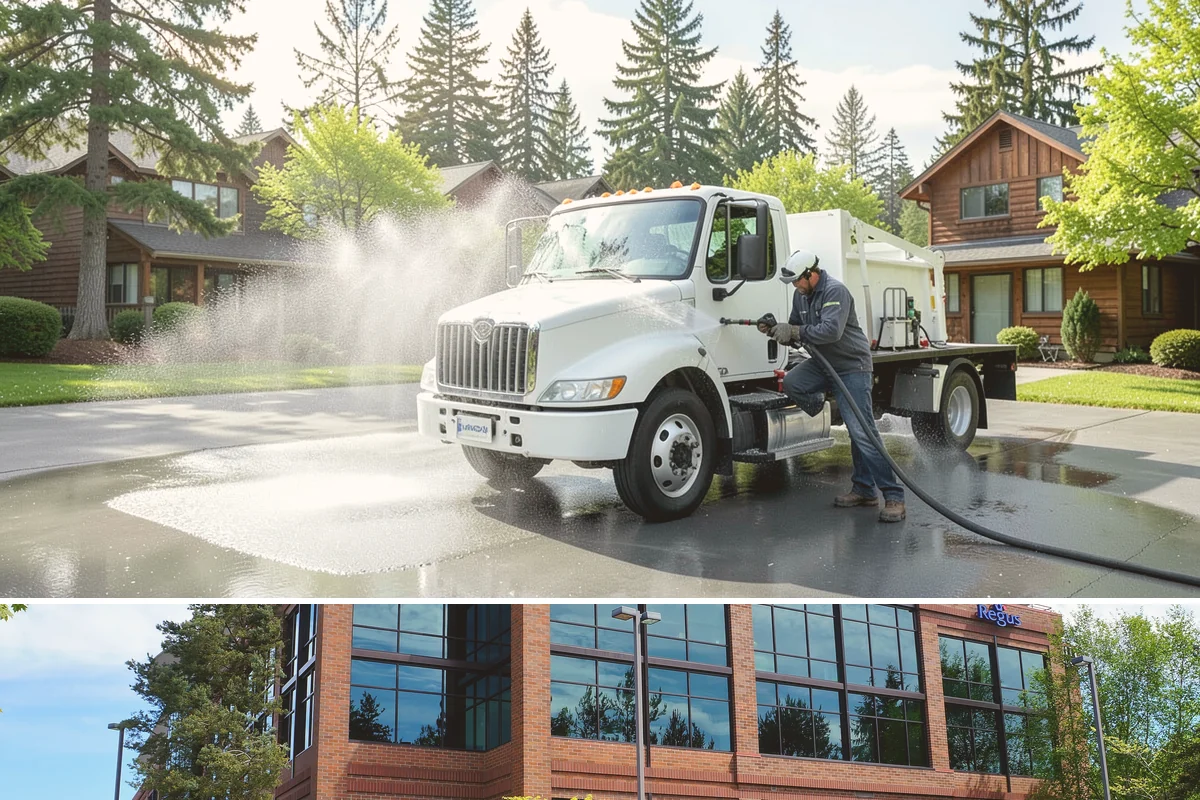 Cedar Siding Washing in Mountlake Terrace, Snohomish County, WA - The dry months of summer are ideal so cedar dries completely and holds any new stain applied afterward.