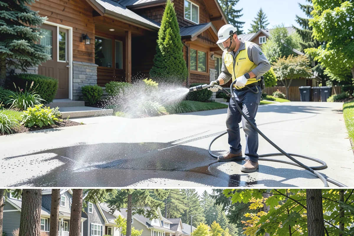 Cedar Siding Washing in Normandy Park, King County, WA - The dry months of summer are ideal so cedar dries completely and holds any new stain applied afterward.