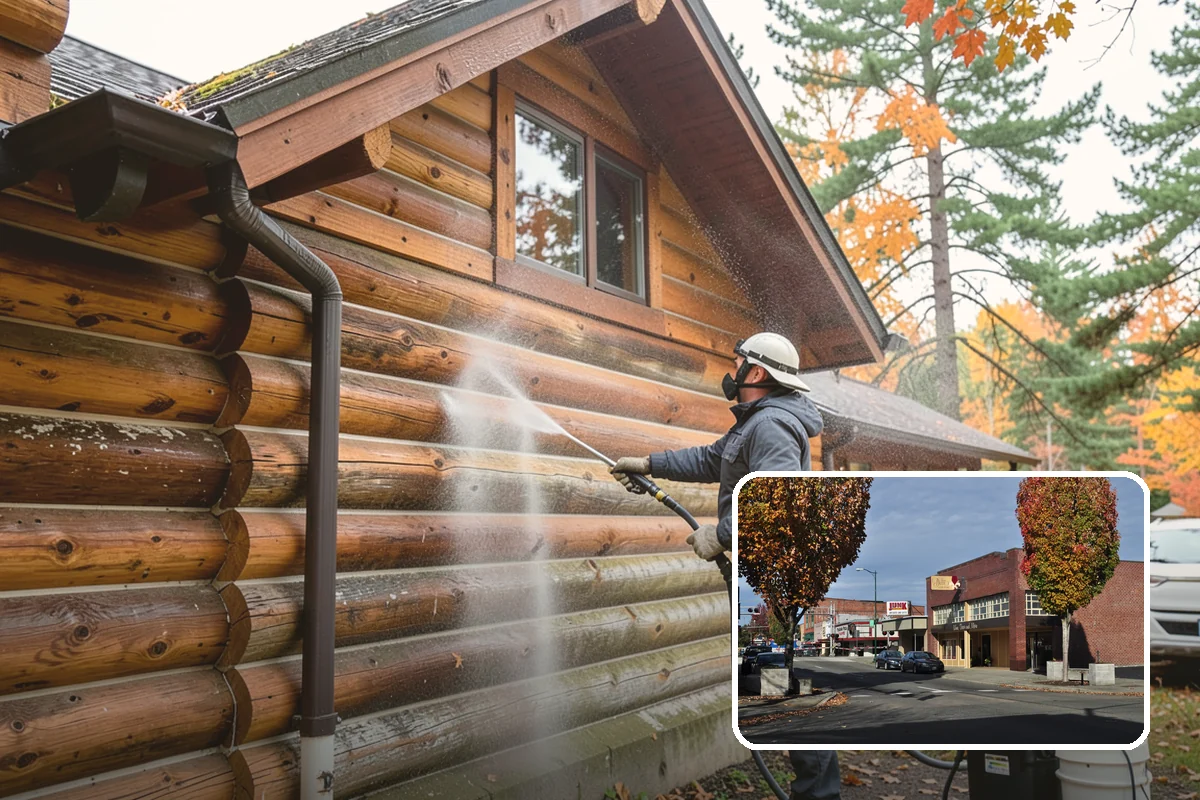 Cedar Siding Washing in Puyallup, Pierce County, WA - Protects soft cedar fibers from pressure damage