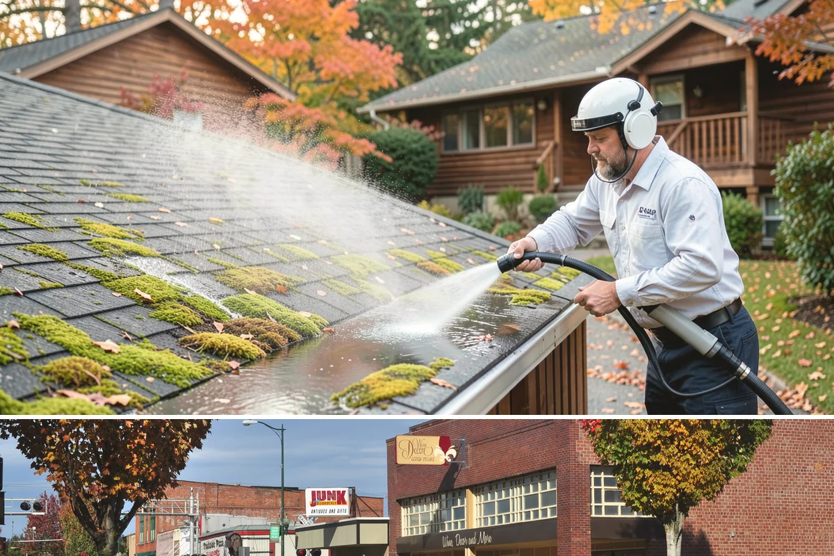 Cedar Siding Washing in Puyallup, Pierce County, WA - The dry months of summer are ideal so cedar dries completely and holds any new stain applied afterward.