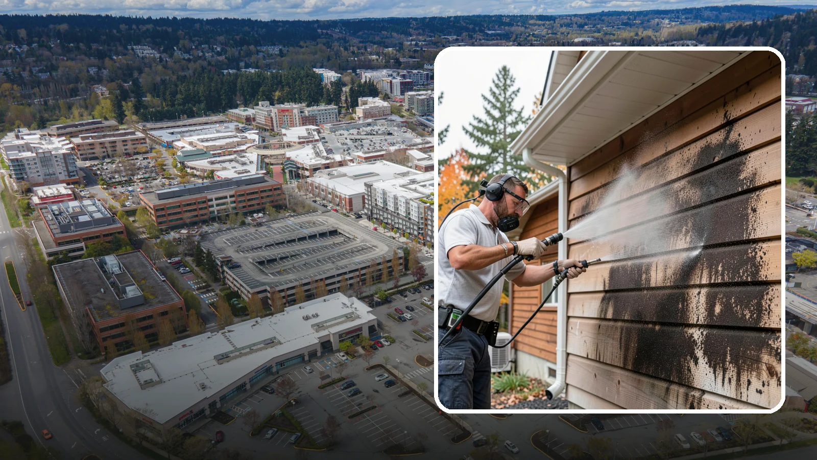 Cedar Siding Washing in Redmond, King County, WA - Cedar siding washing carefully clears mildew and dark streaks from shakes and boards while protecting cedar's soft, natural...