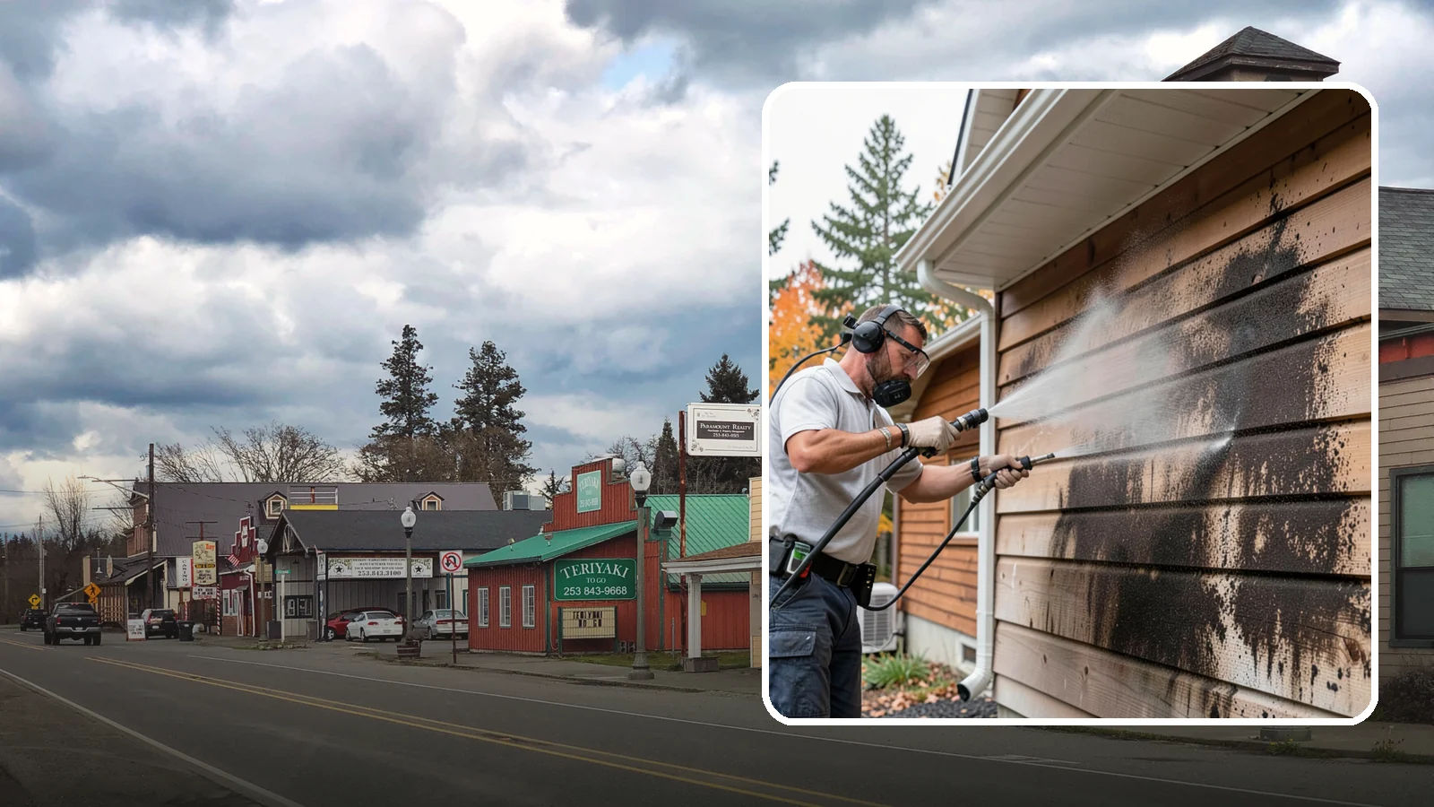 Cedar Siding Washing in Roy, Pierce County, WA - Cedar siding washing carefully clears mildew and dark streaks from shakes and boards while protecting cedar's soft, natural...