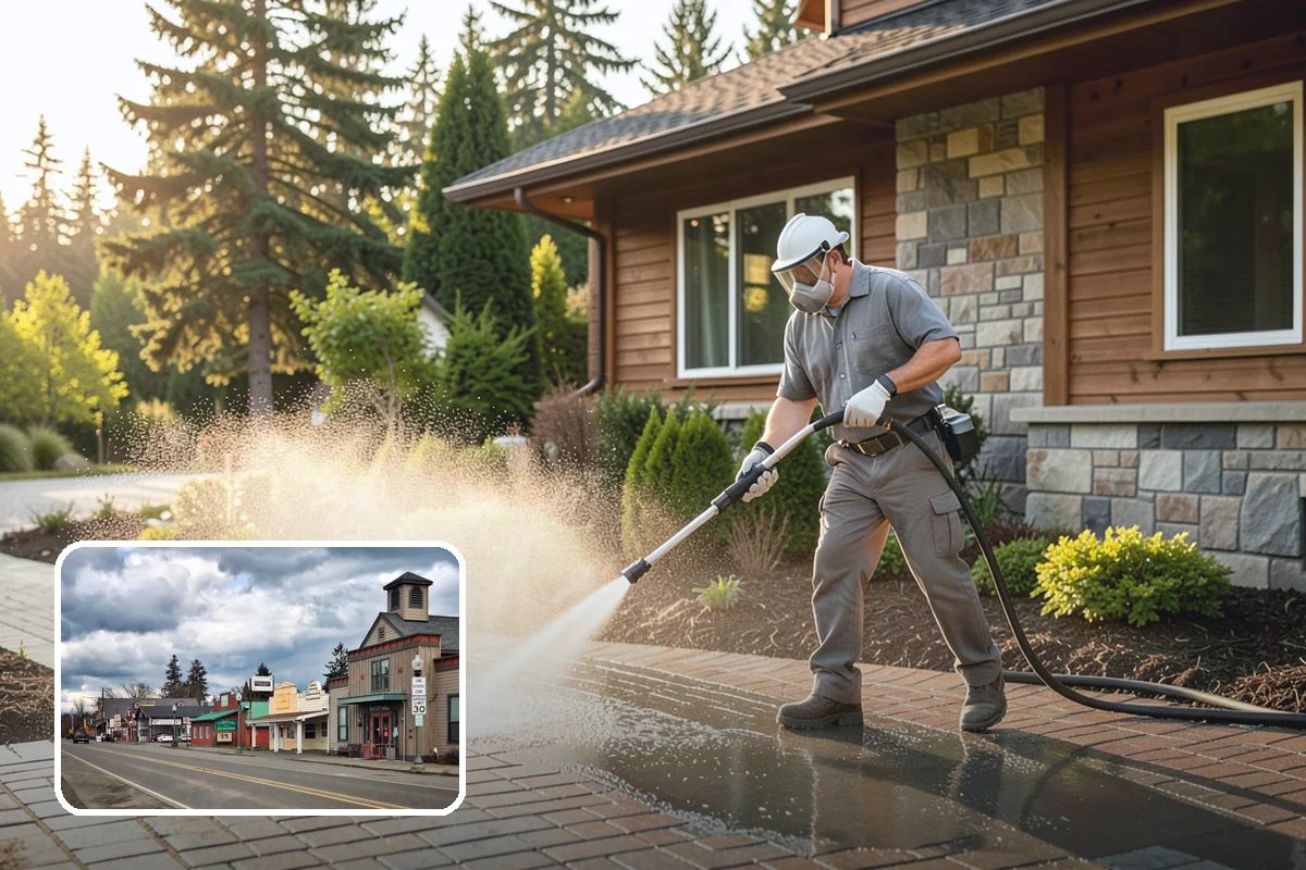 Cedar Siding Washing in Roy, Pierce County, WA - Protects soft cedar fibers from pressure damage